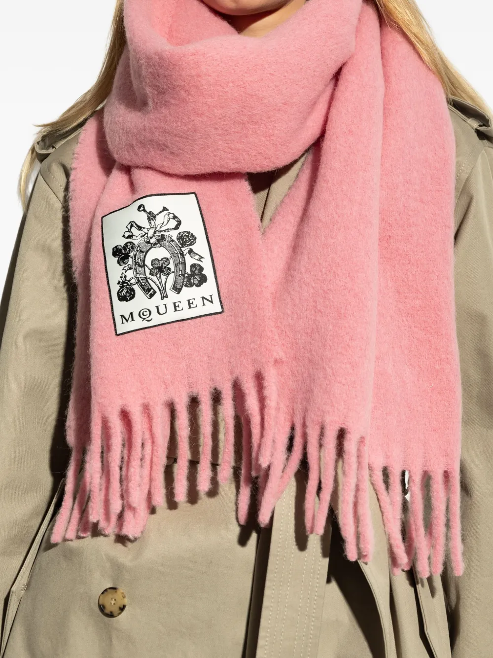 Alexander McQueen Sjaal van wolblend Roze