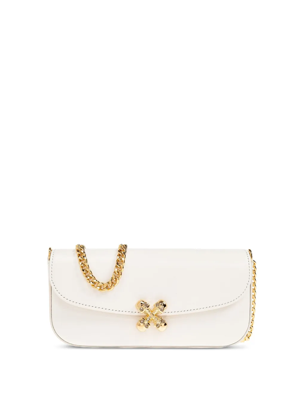 Alexander McQueen Skull Flower kleine schoudertas Wit