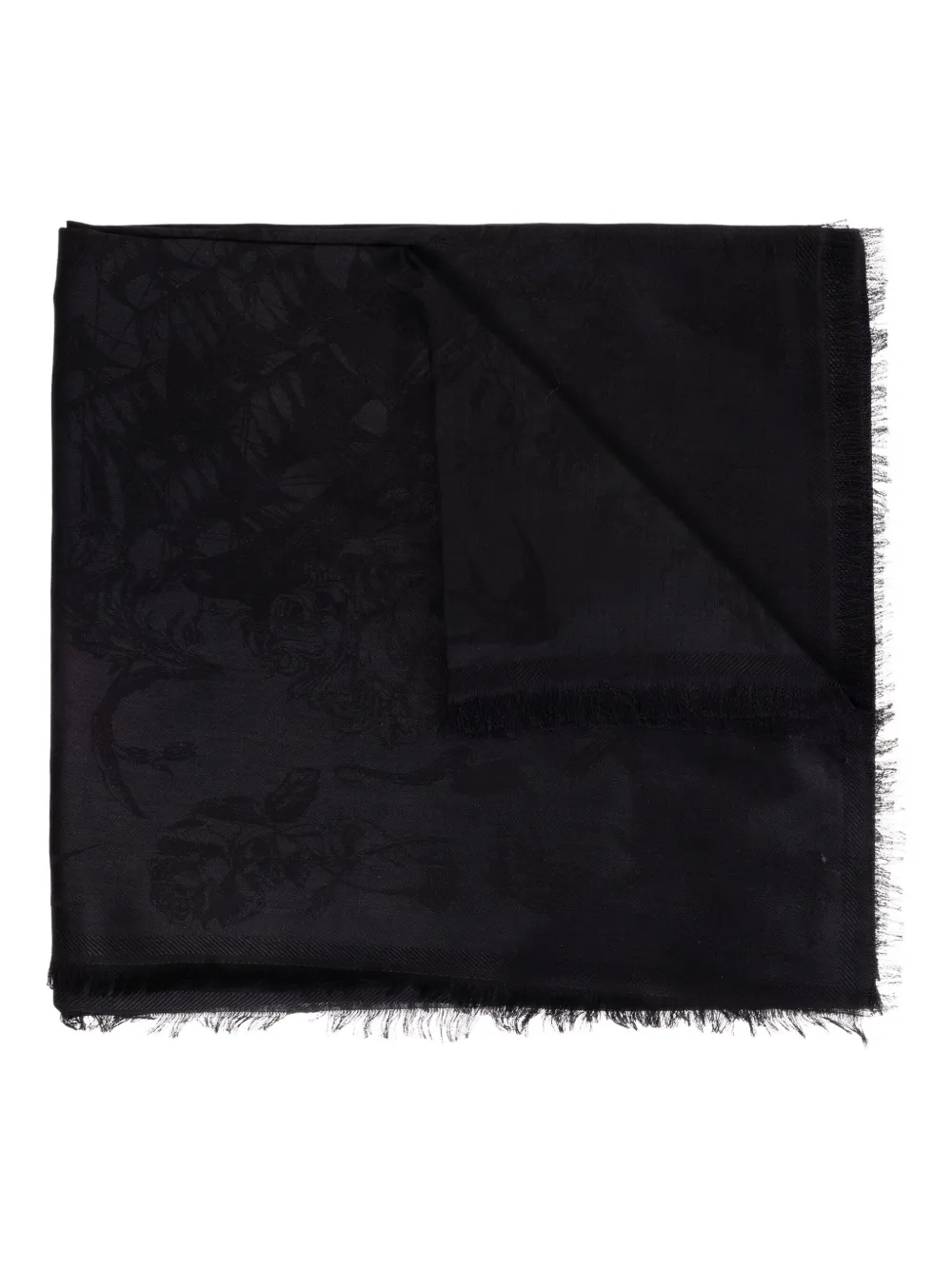 Alexander McQueen Sjaal met bloemenprint Zwart