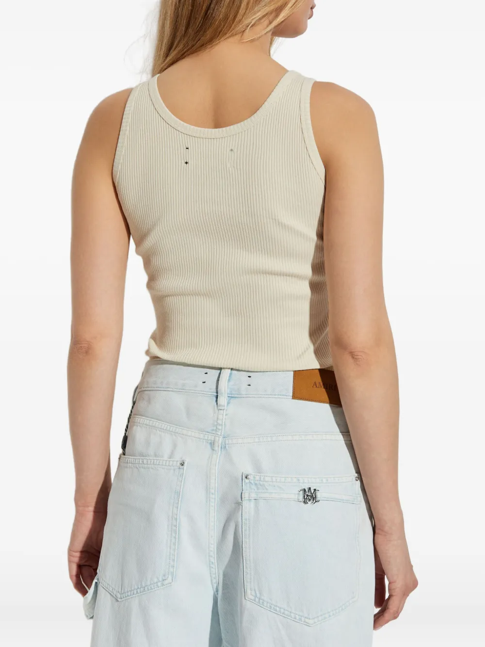 AMIRI Geribbelde tanktop Beige