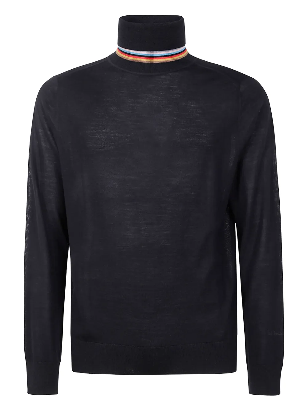 Paul Smith stripe-detail turtleneck sweater - ブラック Paul Smith stripe-detail turtleneck sweater - ブラック