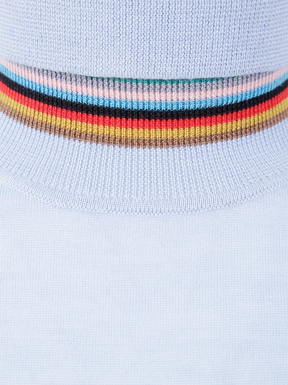Paul Smith Trui van merinowol met gestreepte kraag Blauw