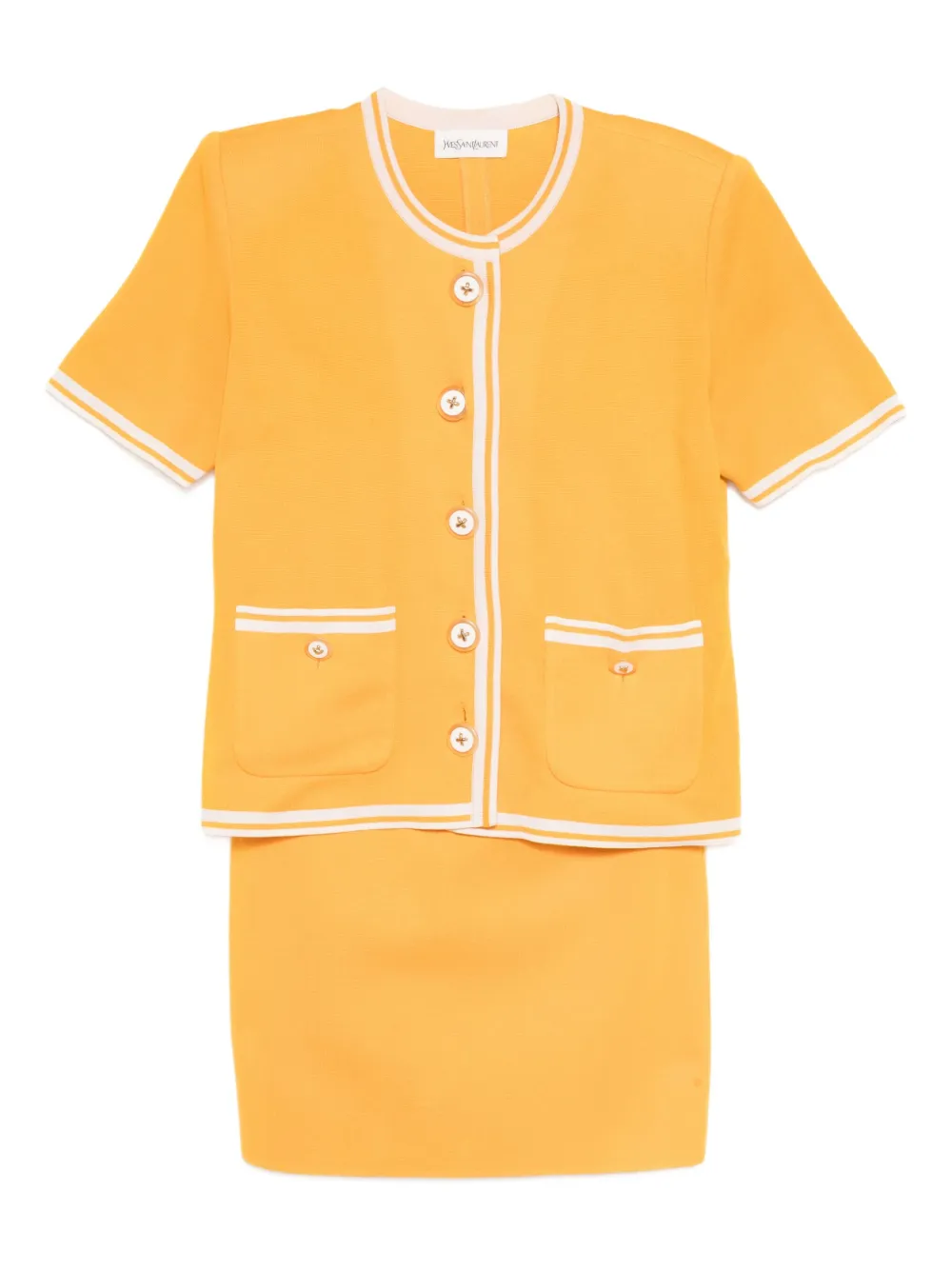 Saint Laurent Pre-Owned 1990-2000s setup suit jacket skirt | Yellow | Image 1