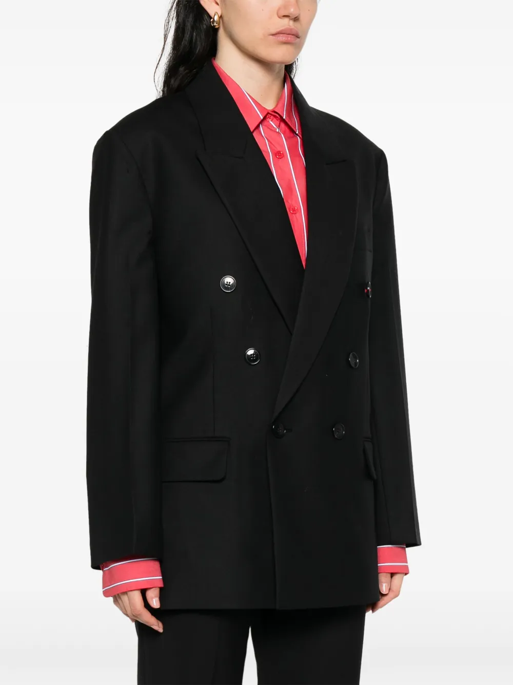 Victoria Beckham Blazer met dubbele rij knopen Zwart