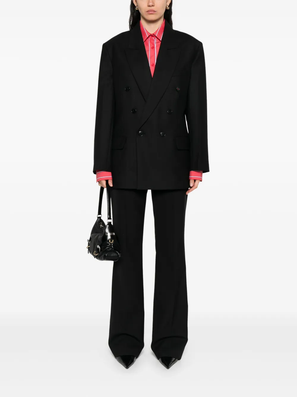 Victoria Beckham Blazer met dubbele rij knopen Zwart
