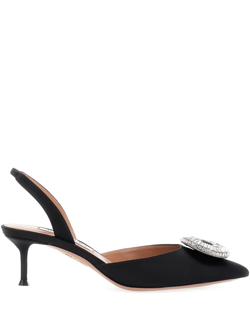 Aquazzura Crystal Hoop slingback pumps Black