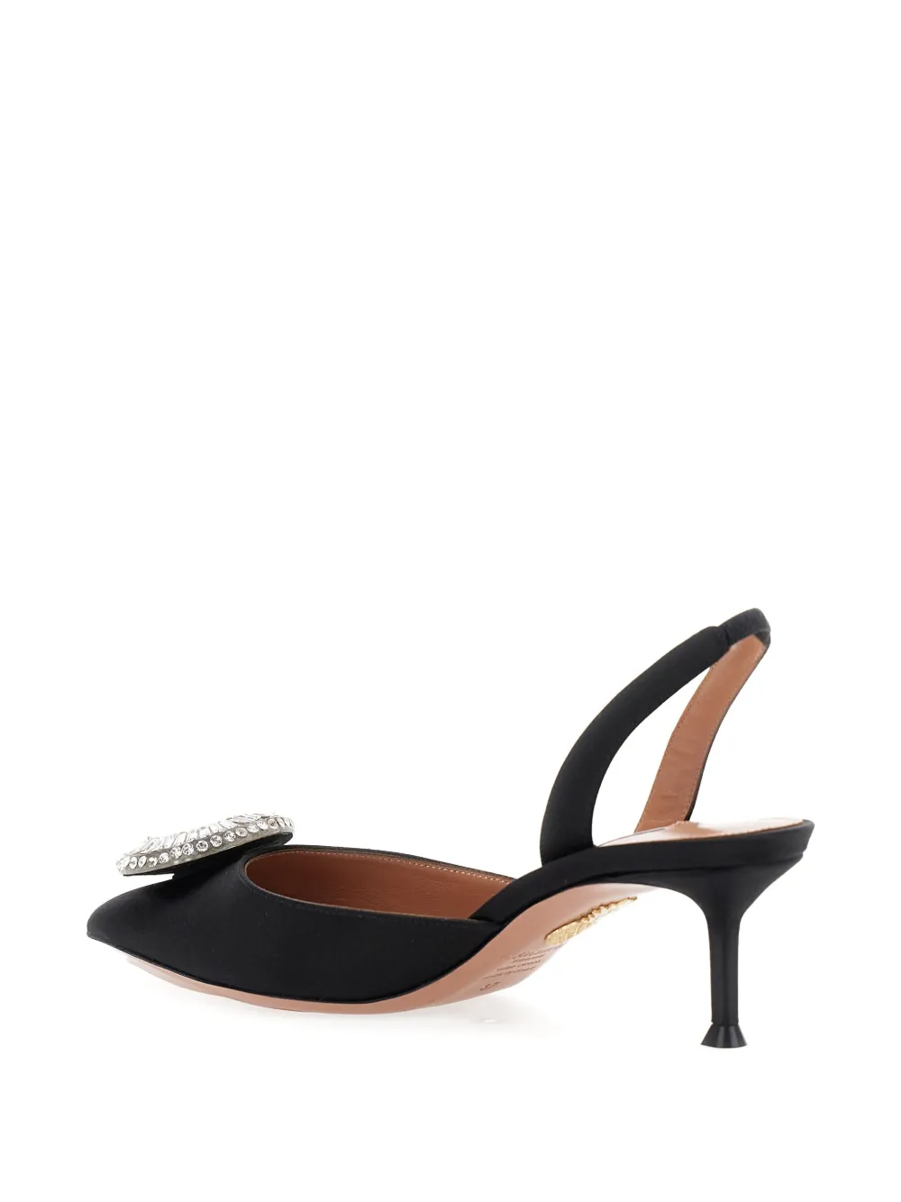 Aquazzura Crystal Hoop slingback pumps Black