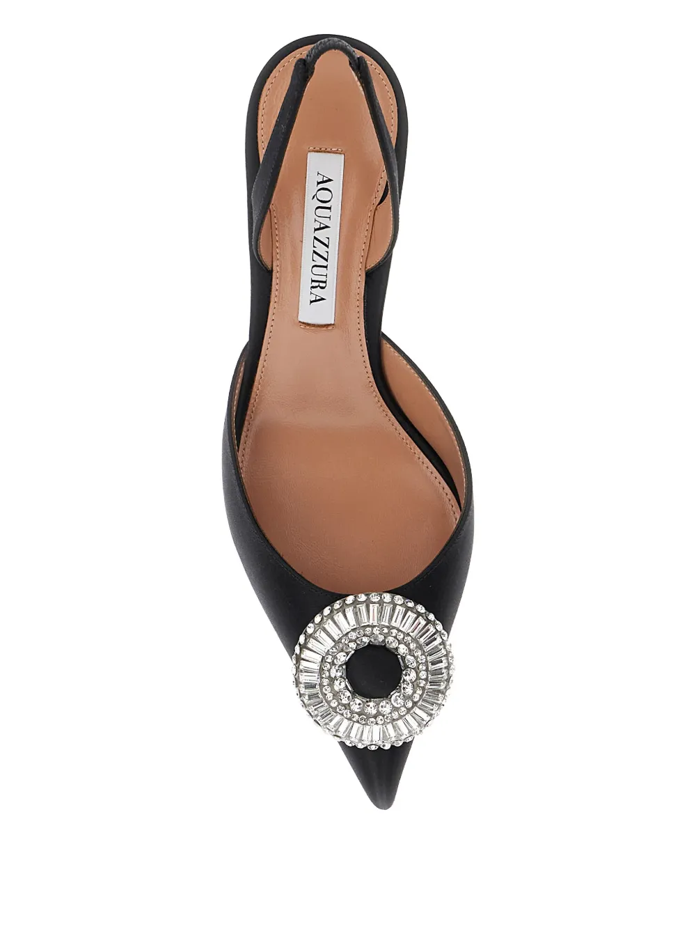 Aquazzura Crystal Hoop slingback pumps Black