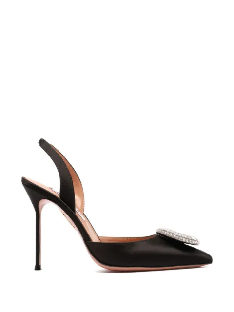 Aquazzura Crystal Hoop slingback pumps