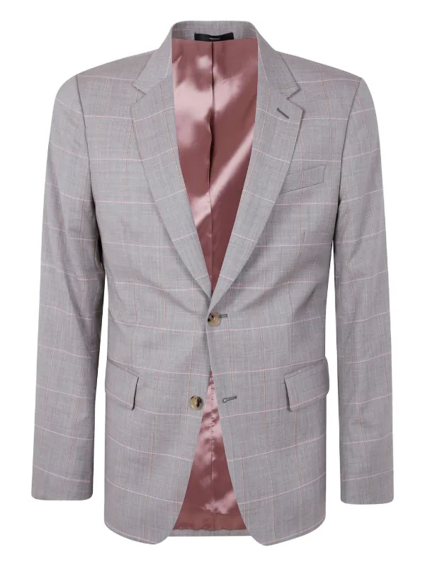 Paul Smith checked-pattern single-breasted Blazer Grey
