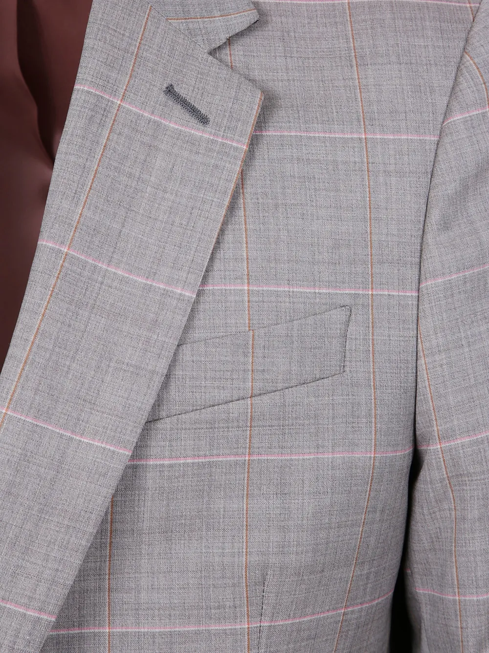 Paul Smith checked-pattern single-breasted blazer Grijs