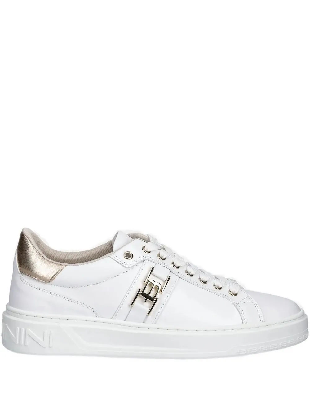 Baldinini Leather Logo-detail Sneakers In White