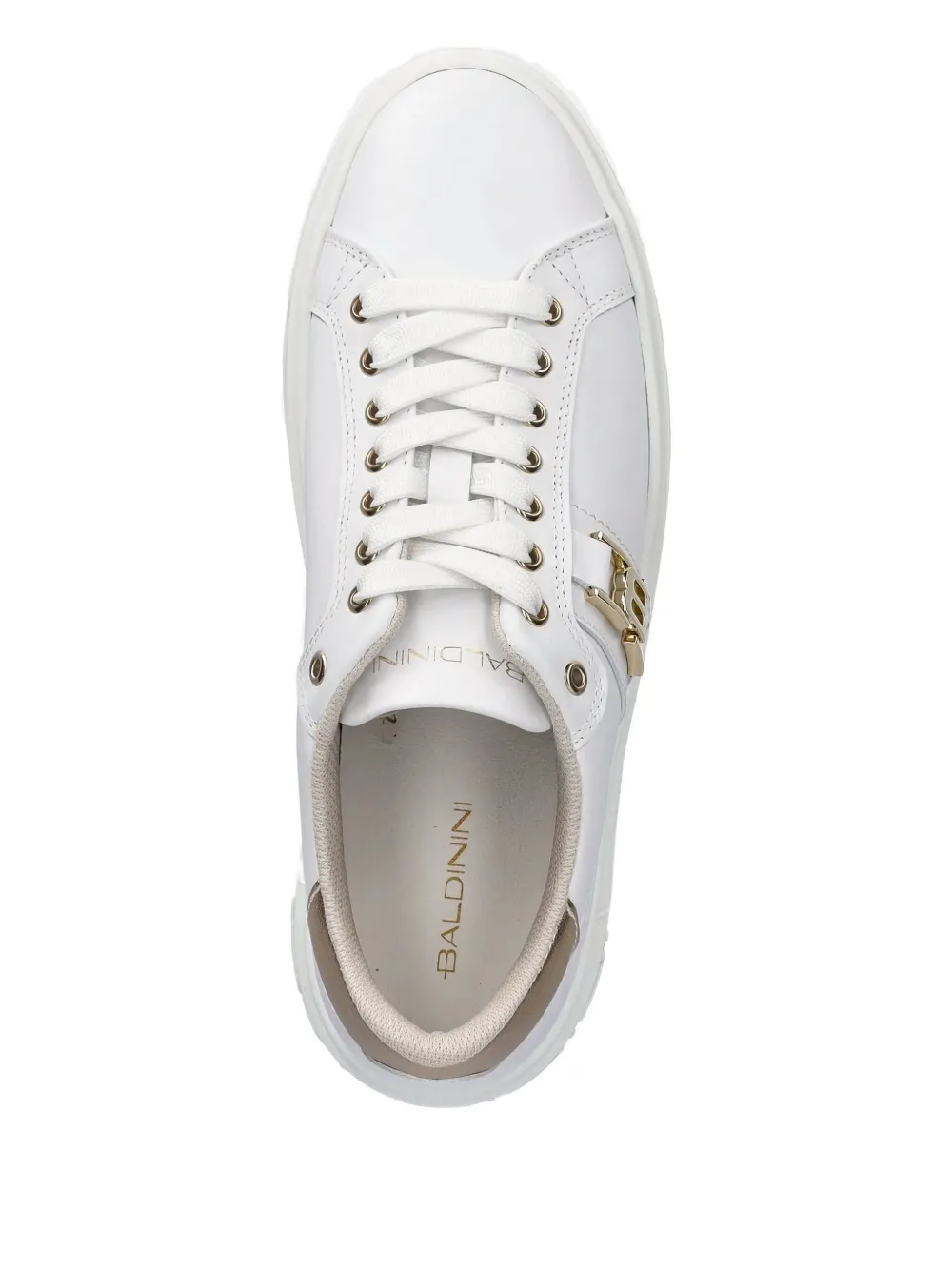 Baldinini Leren sneakers met logodetail - Wit