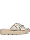 Baldinini cross-strap platform slides - Neutrals