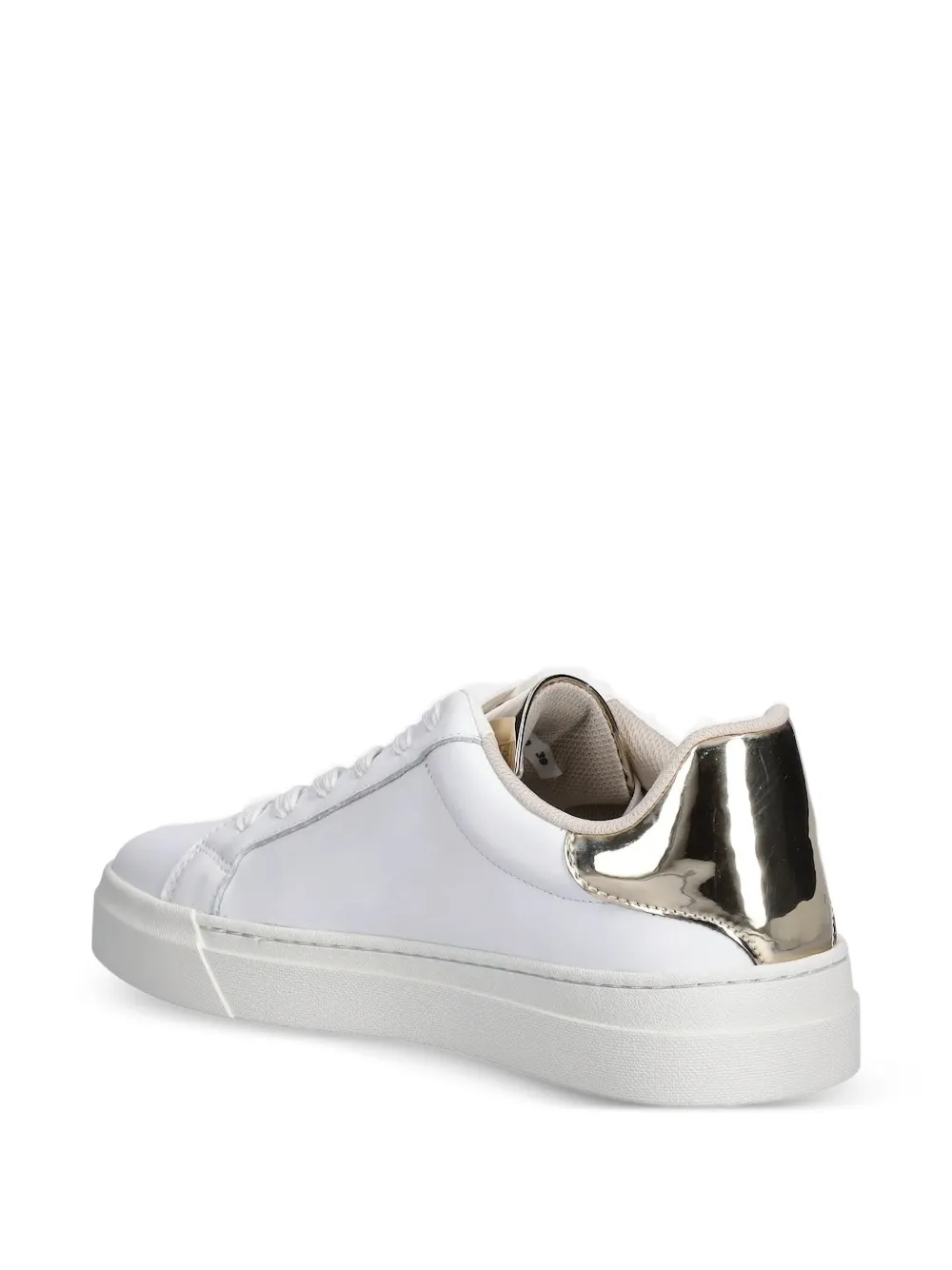 Baldinini Leren sneakers met metallic rug - Wit