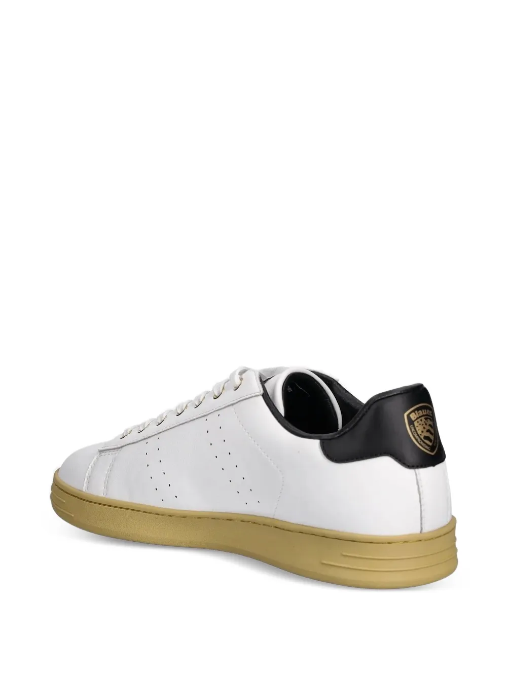 Blauer Leren sneakers Wit