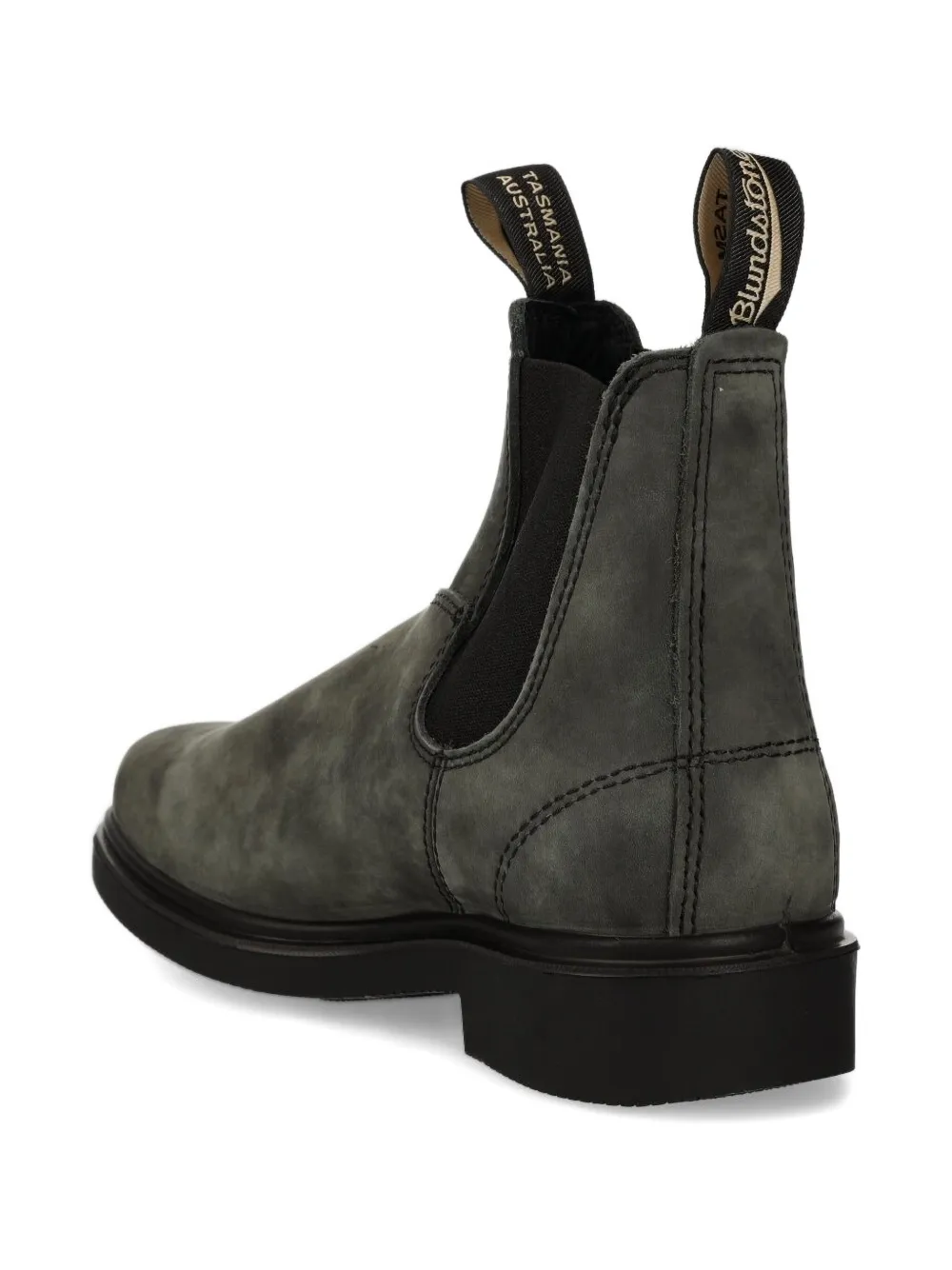 Blundstone Washed Grey Lug Boots With Elastic Side Inserts In Black
