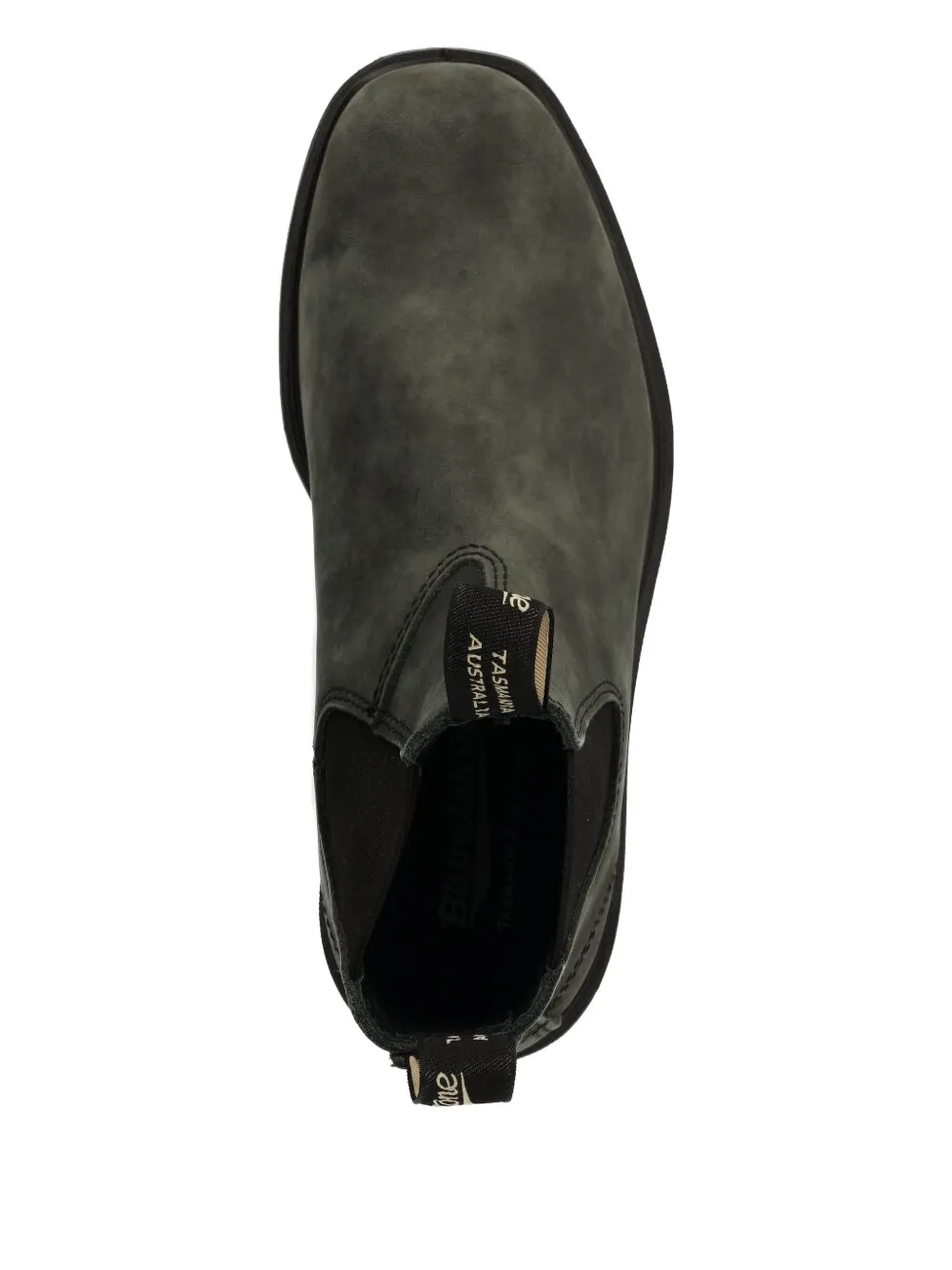 Blundstone Washed Grey Lug Boots With Elastic Side Inserts In Black