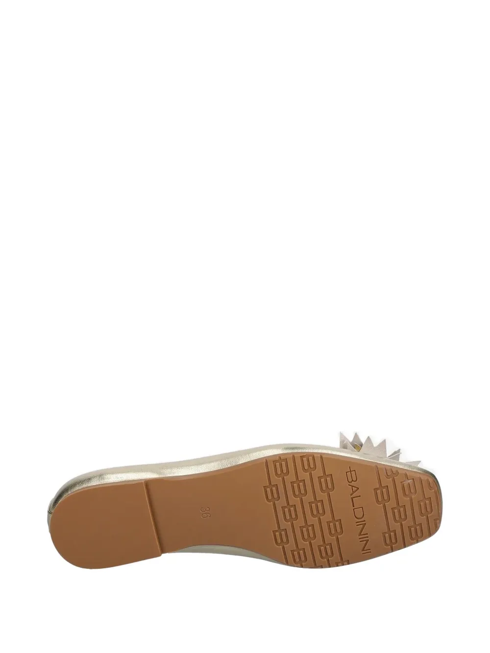 Baldinini Flower-embellished Ballet Flats In Gold