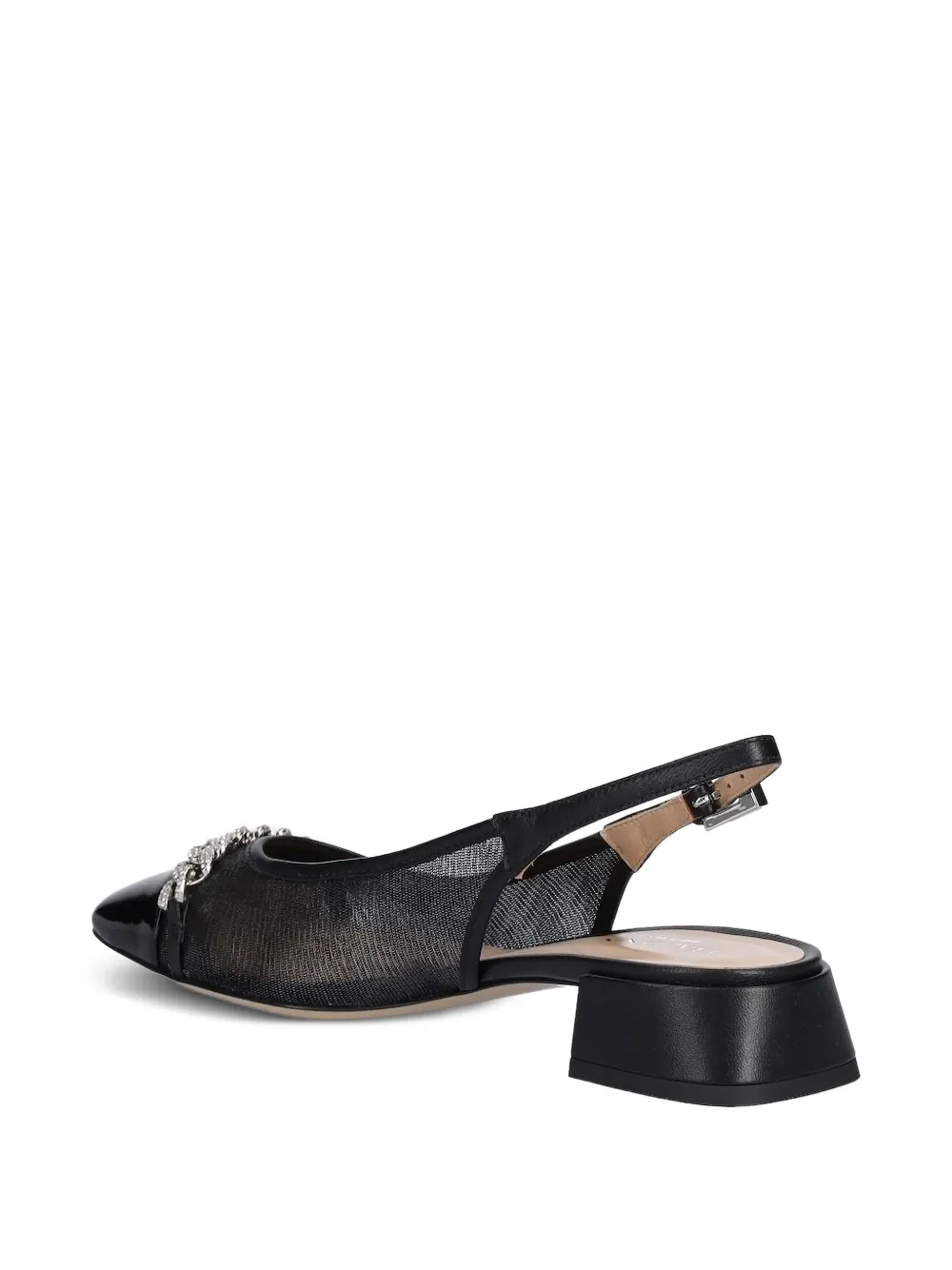 Baldinini Slingback pumps verfraaid met ketting Zwart