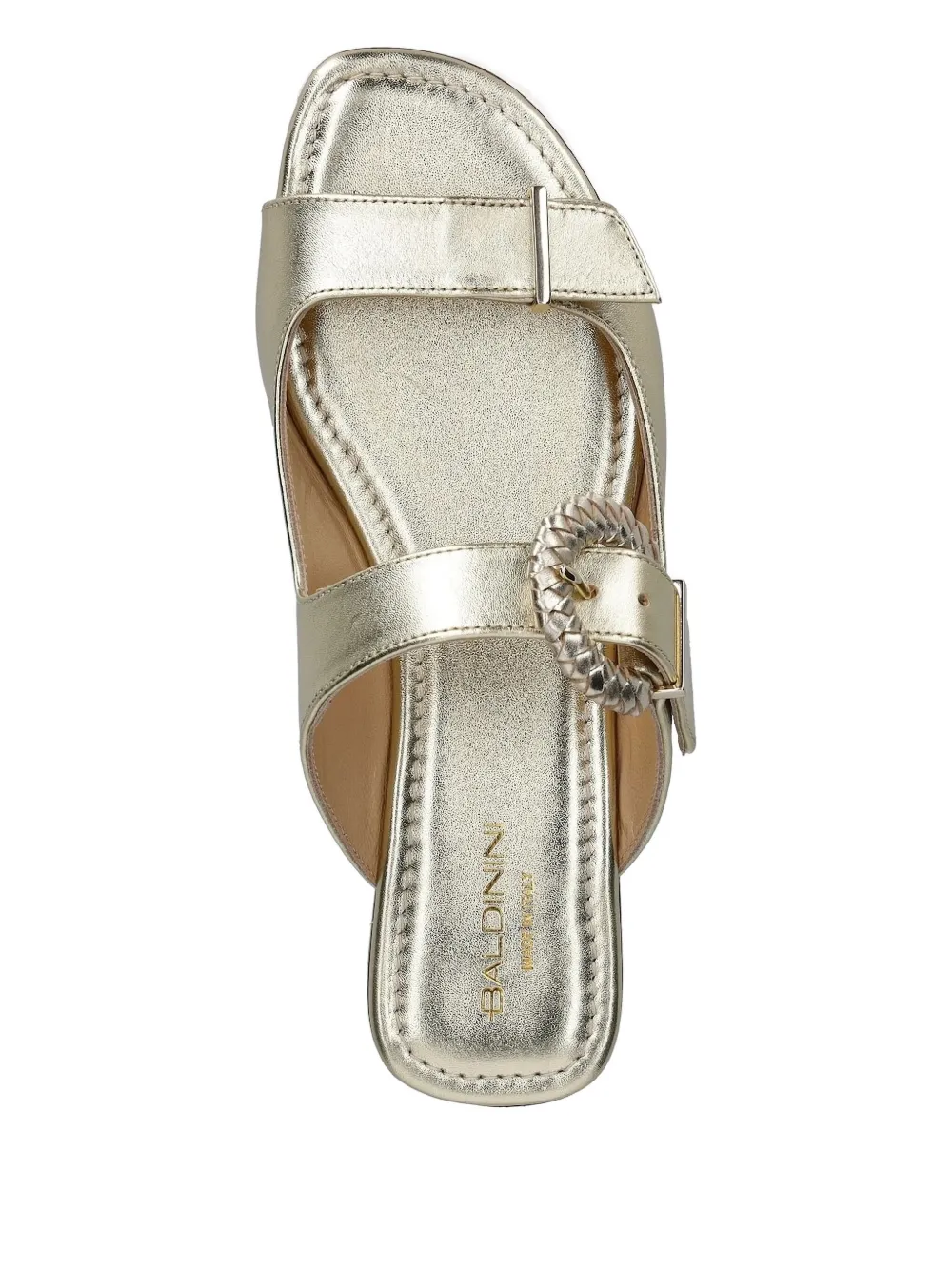 Baldinini braided-buckle slides Gold