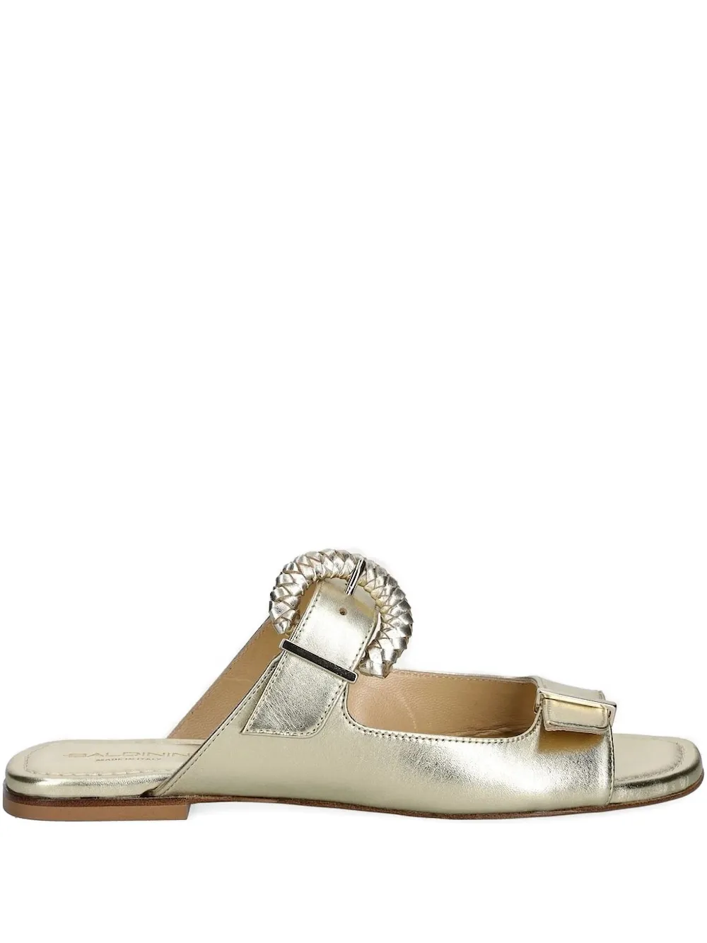 Baldinini braided-buckle slides Gold