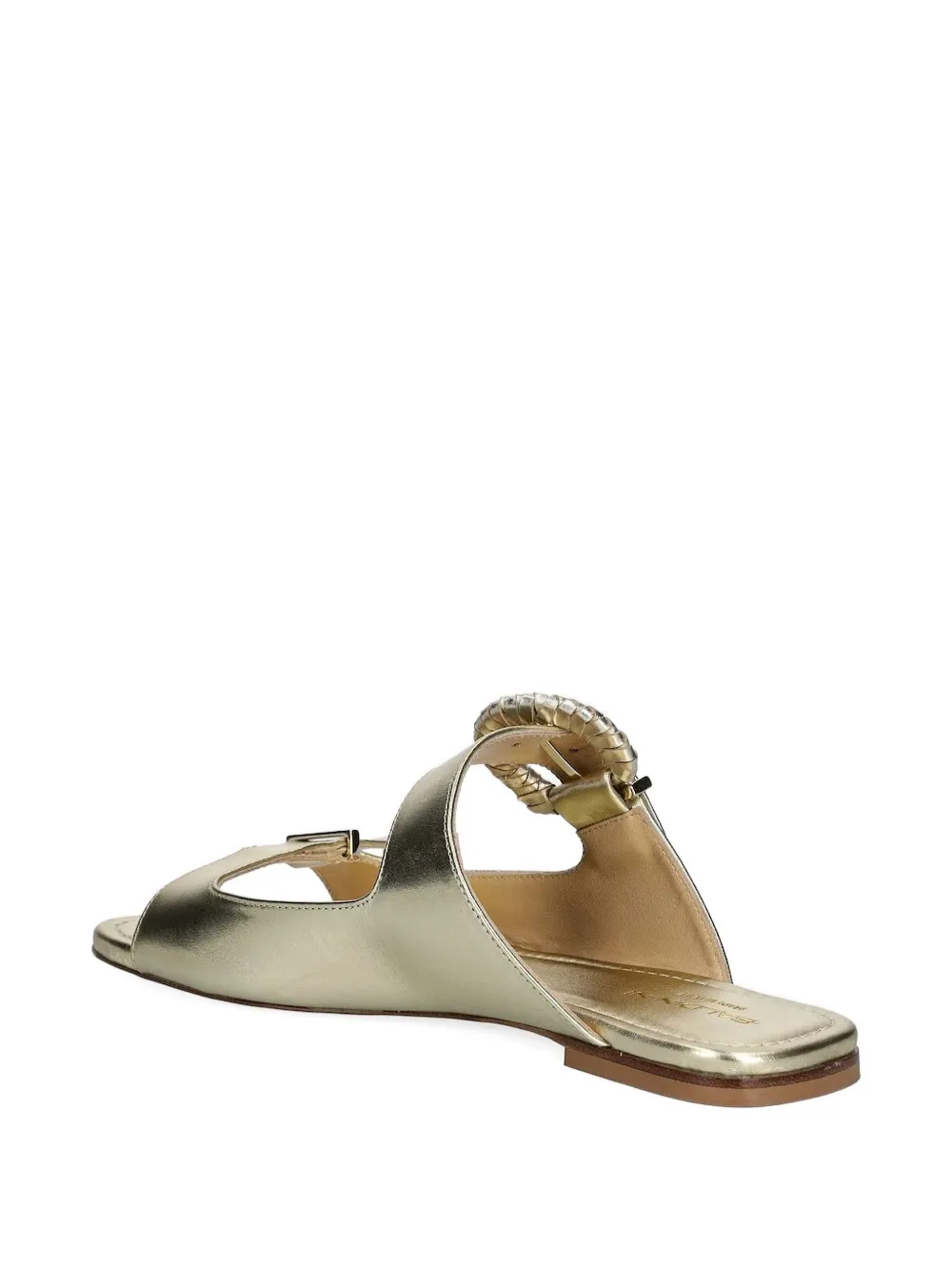 Baldinini braided-buckle slides Gold