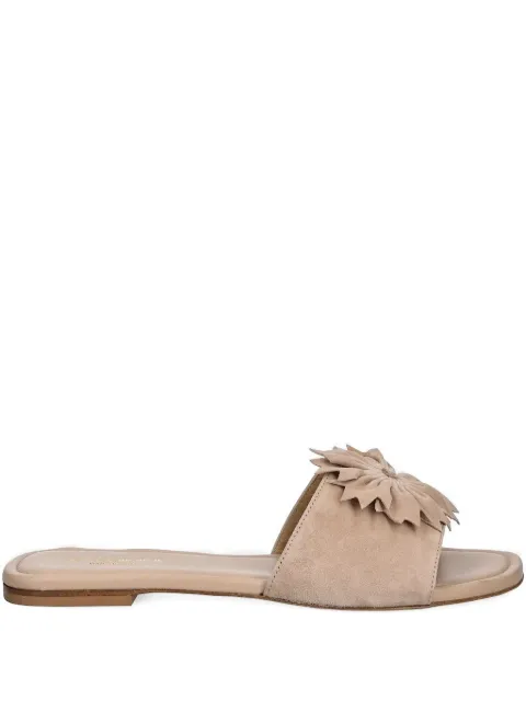 Baldinini flower-embellished suede slides