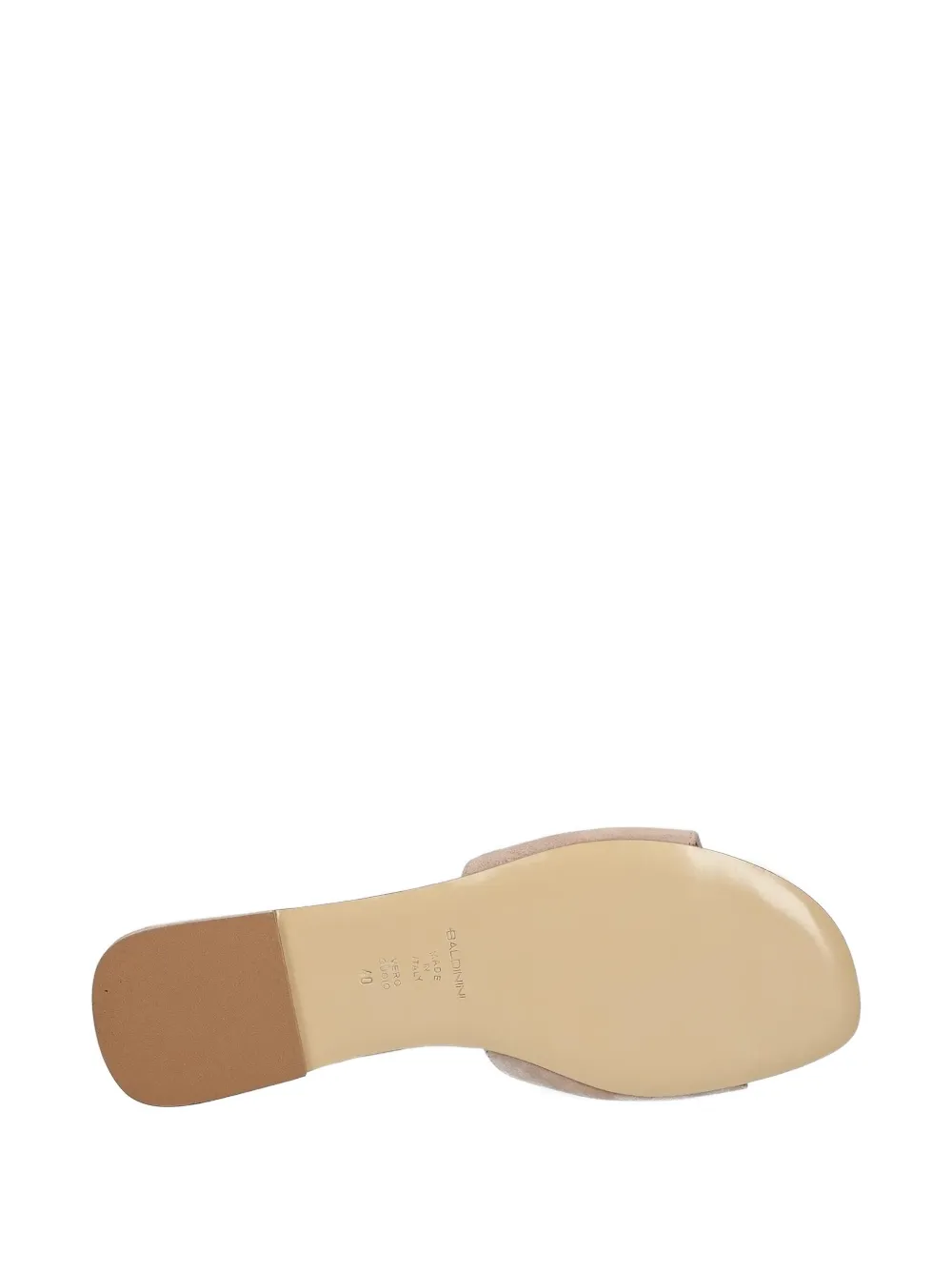 Baldinini Flower-embellished Suede Slides In Neutral