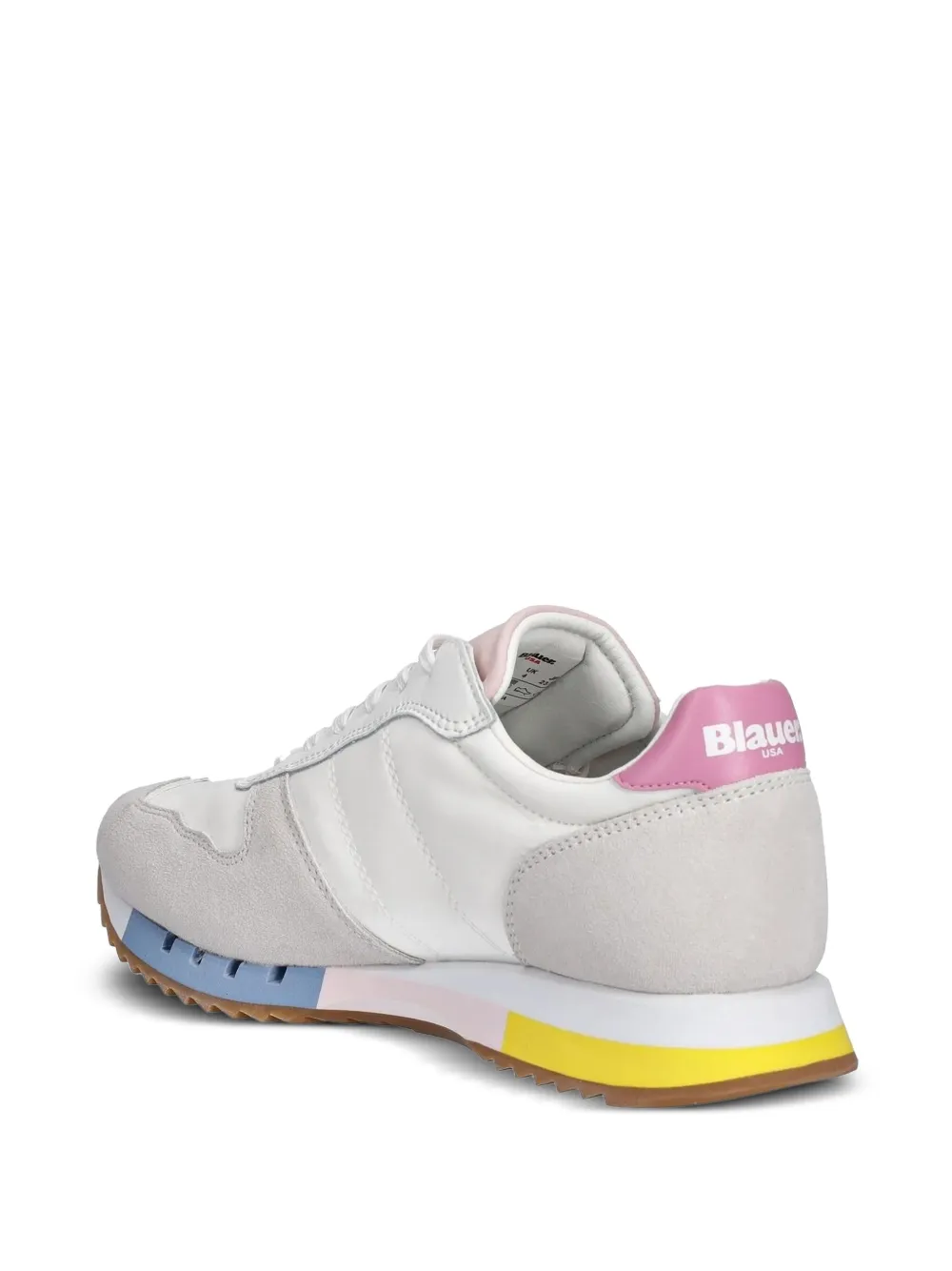 Blauer Leren suède sneakers met vlakken Wit