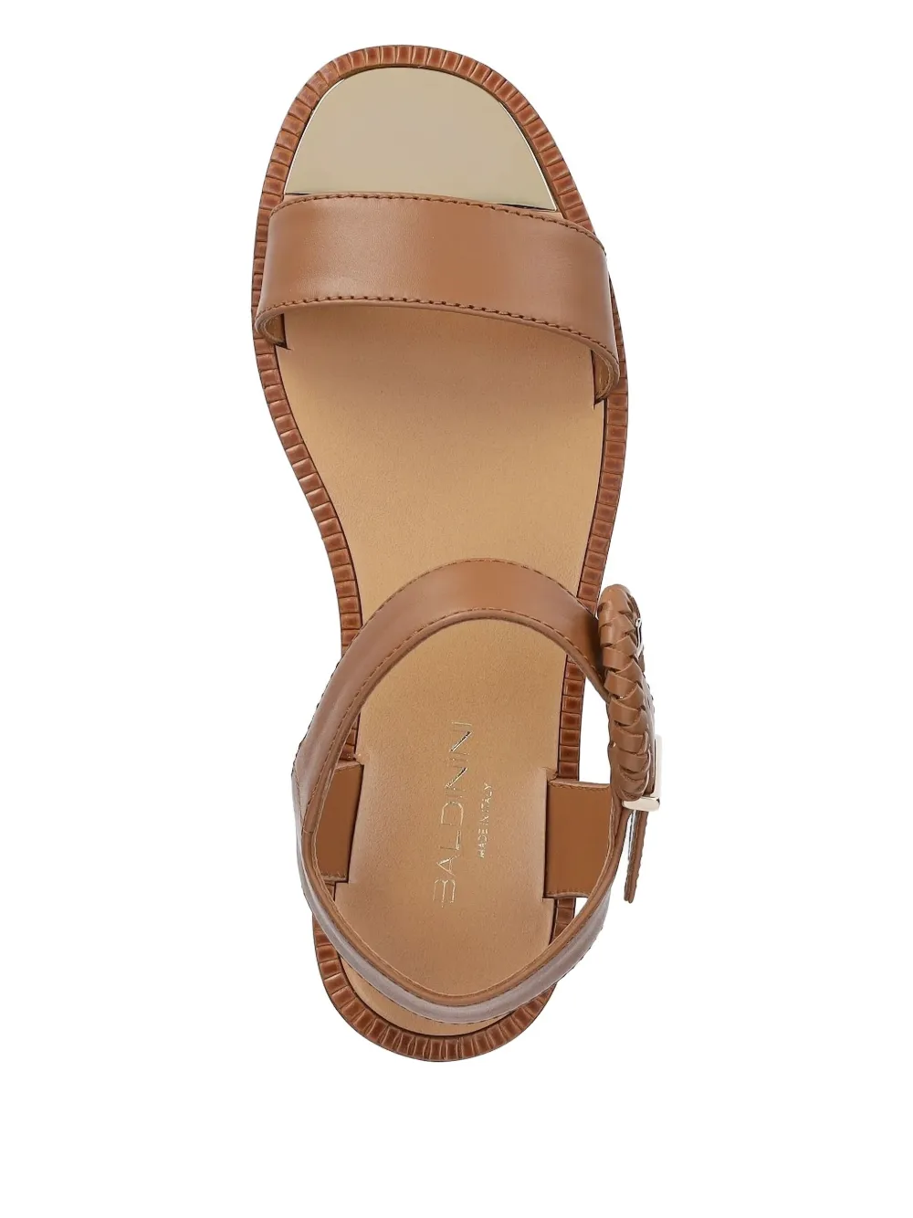 Baldinini braided buckle sandals Brown