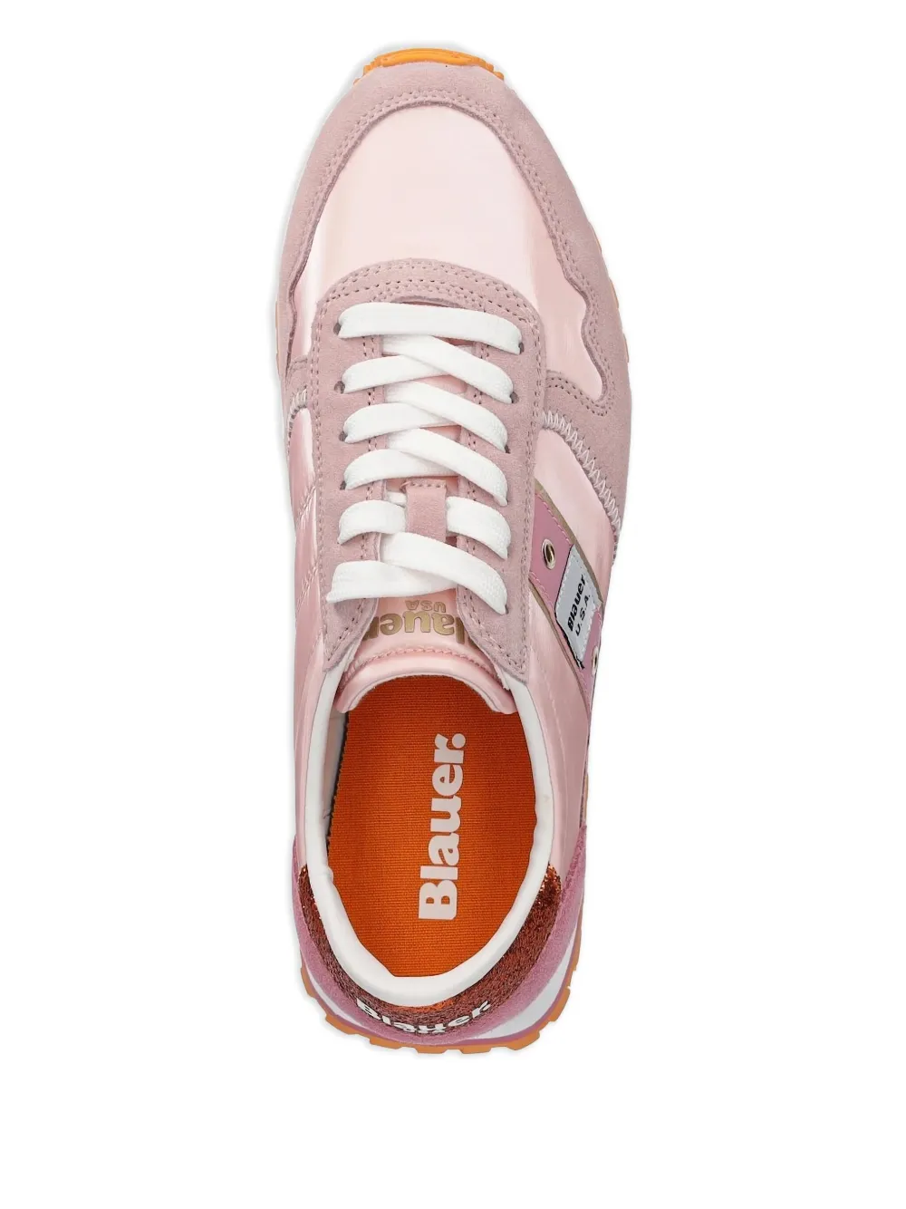 Blauer Sneakers met glitter vlak Roze