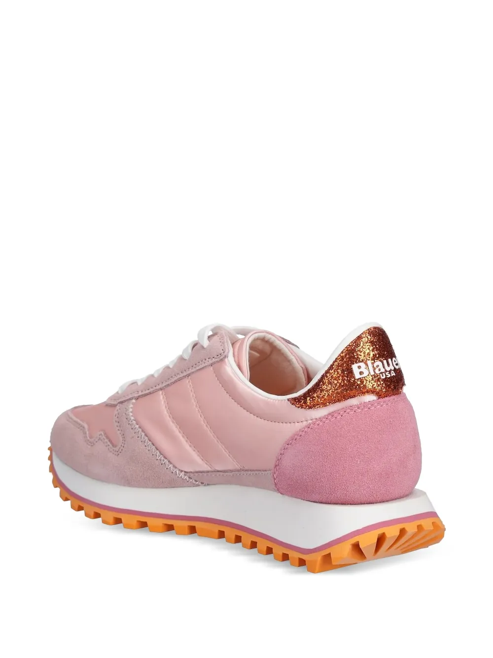 Blauer Sneakers met glitter vlak - Roze