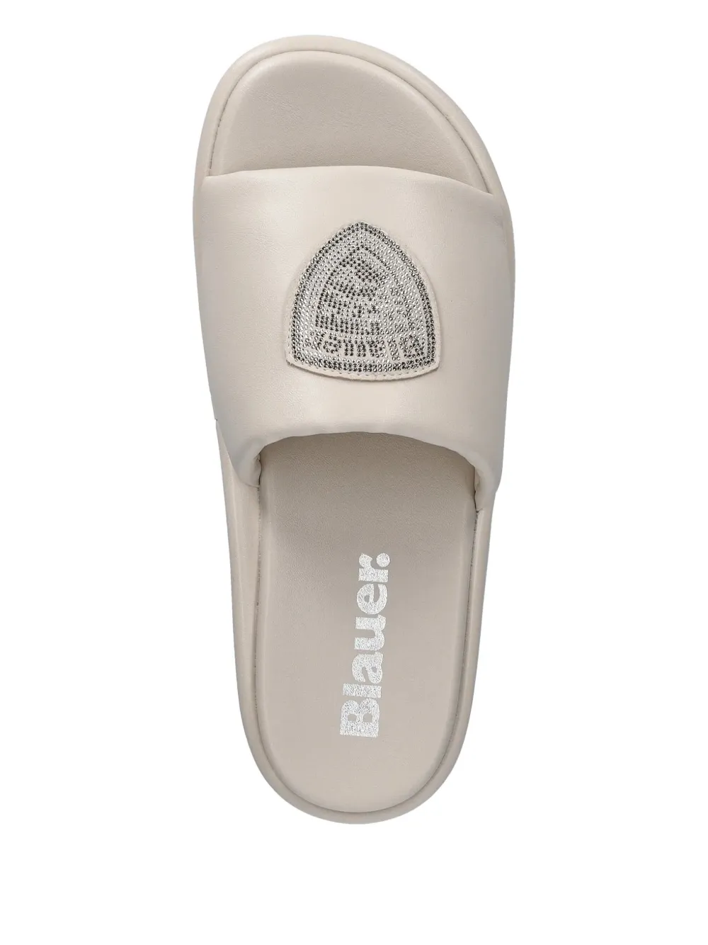 Blauer Embellished-logo Platform Slides In White
