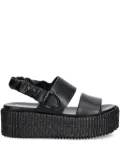 Blauer platform elastic-strap sandals - Black