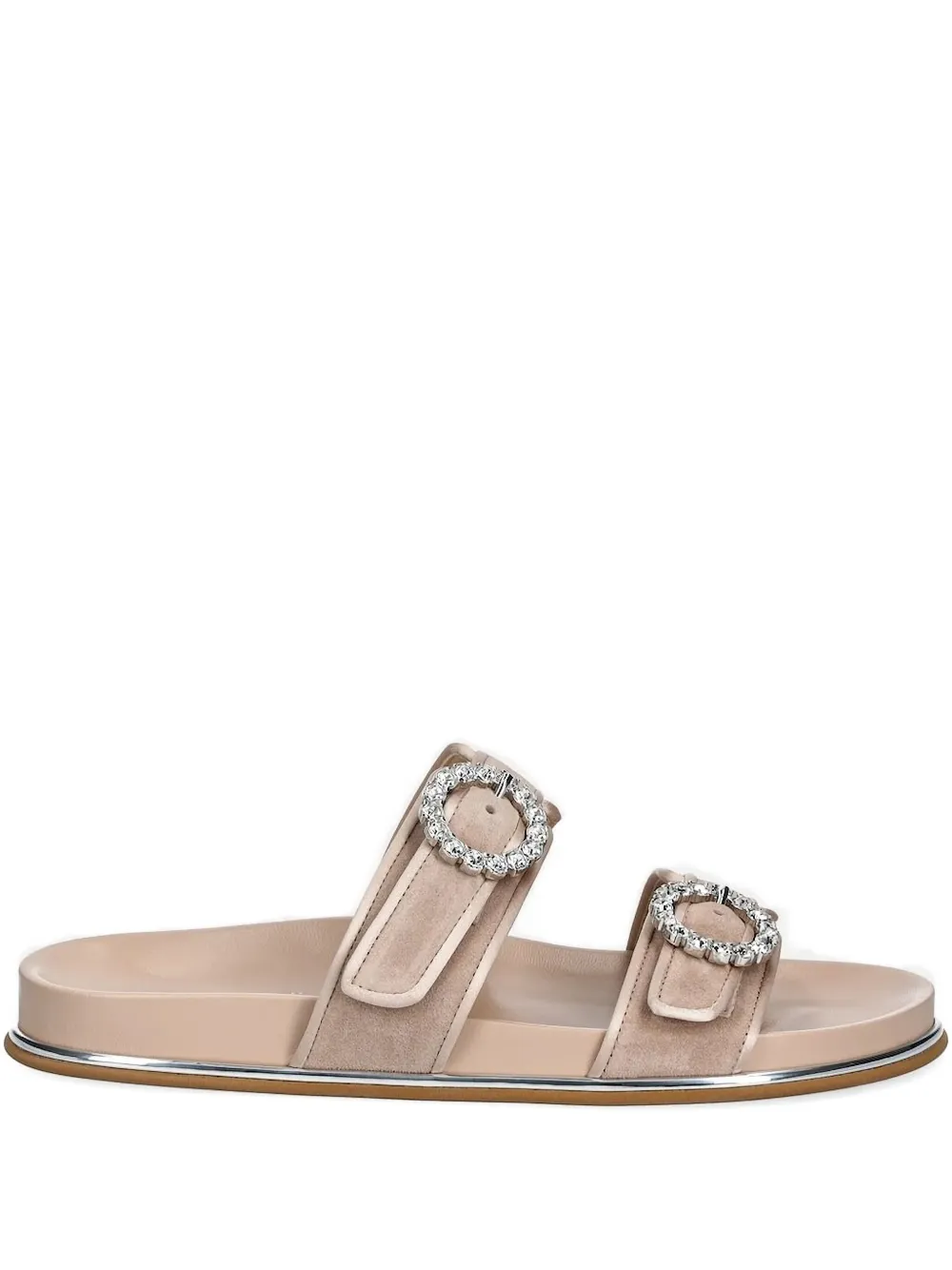 Baldinini Crystal-embellished Buckle Sandals In Neutral