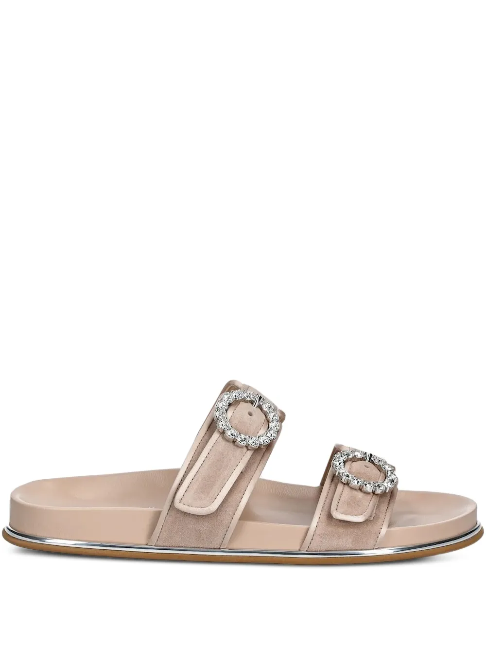 Baldinini Sandalen verfraaid met kristallen en gesp Beige