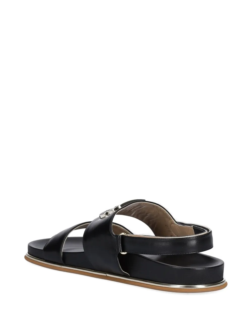 Baldinini Logo-plaque Slingback Sandals In Black