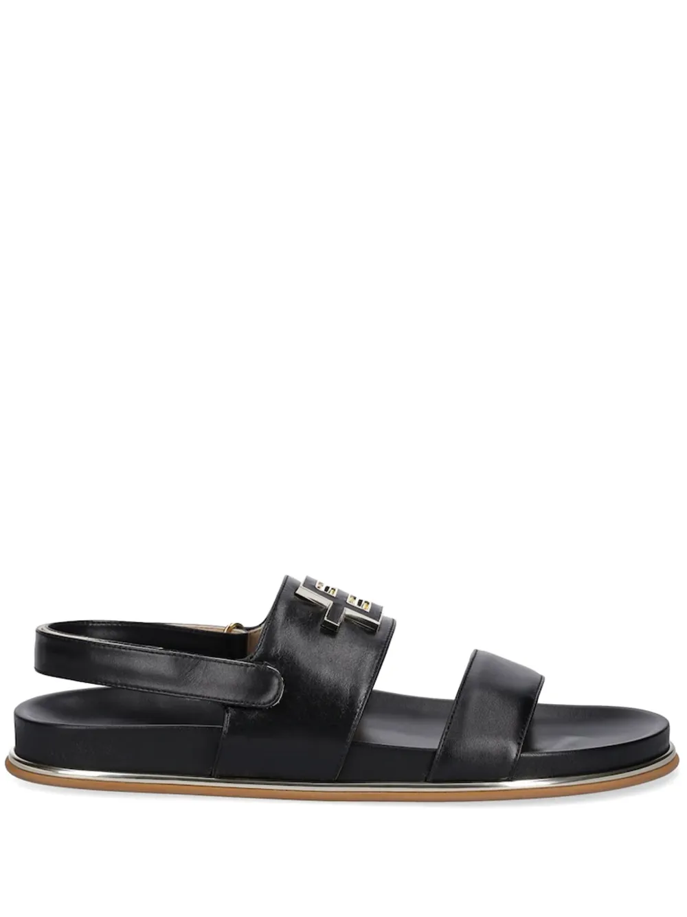 Baldinini logo-plaque slingback sandals Black