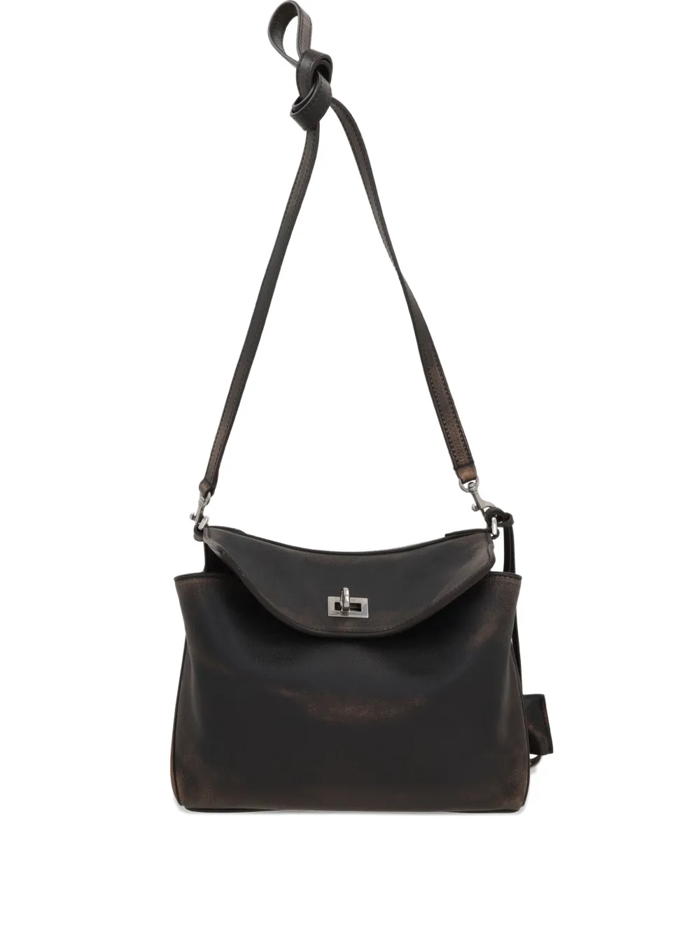 Balenciaga small Rodeo leather messenger bag Bruin
