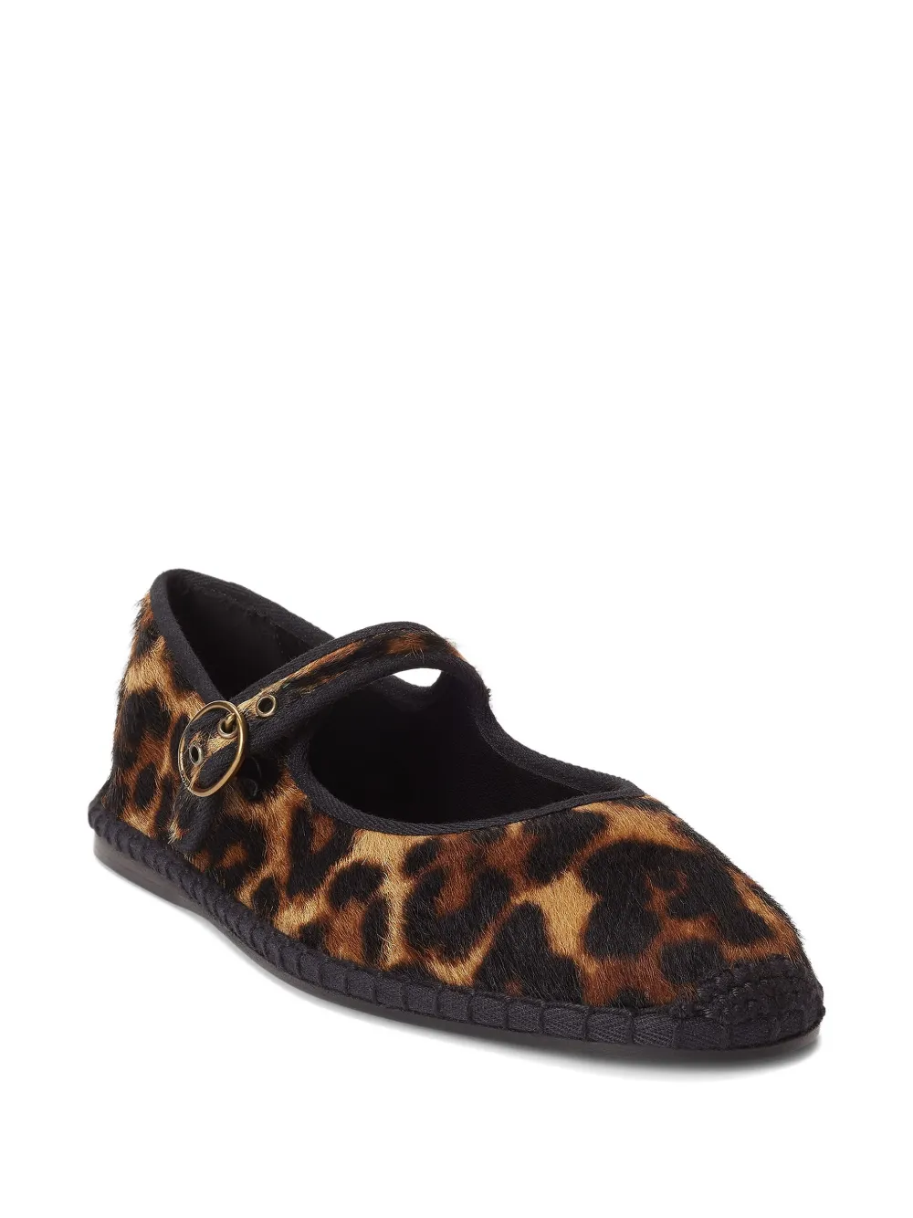 Polo Ralph Lauren Leopard-print Ballet Flats In Brown