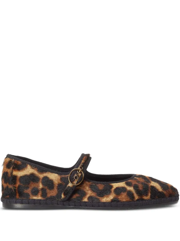 Polo Ralph Lauren Leopard-print Ballet Flats in Brown