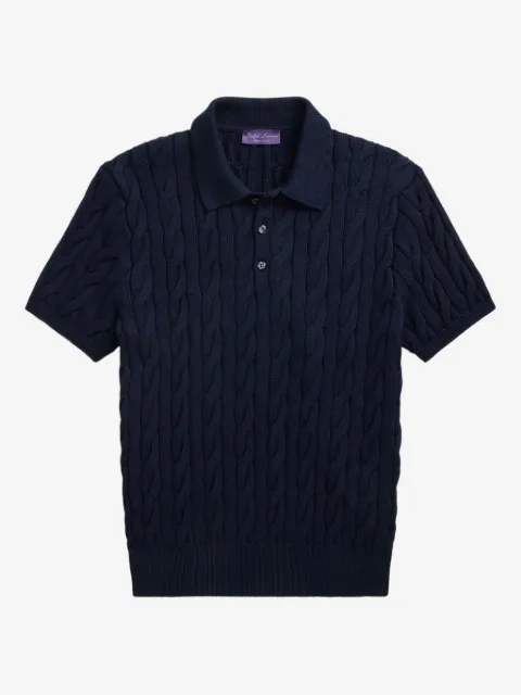 Ralph Lauren Purple Label cable-knit polo shirt
