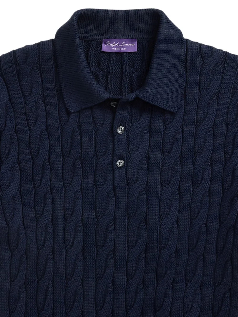 Ralph Lauren Purple Label cable-knit polo shirt | Image 2