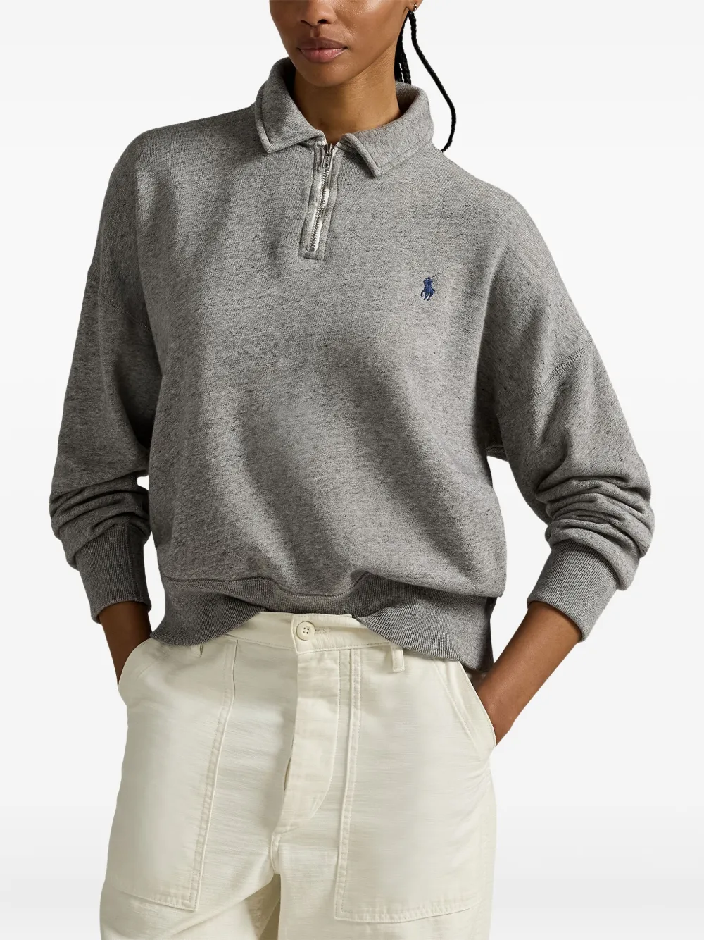 Polo Ralph Lauren Sweater met halve rits Grijs
