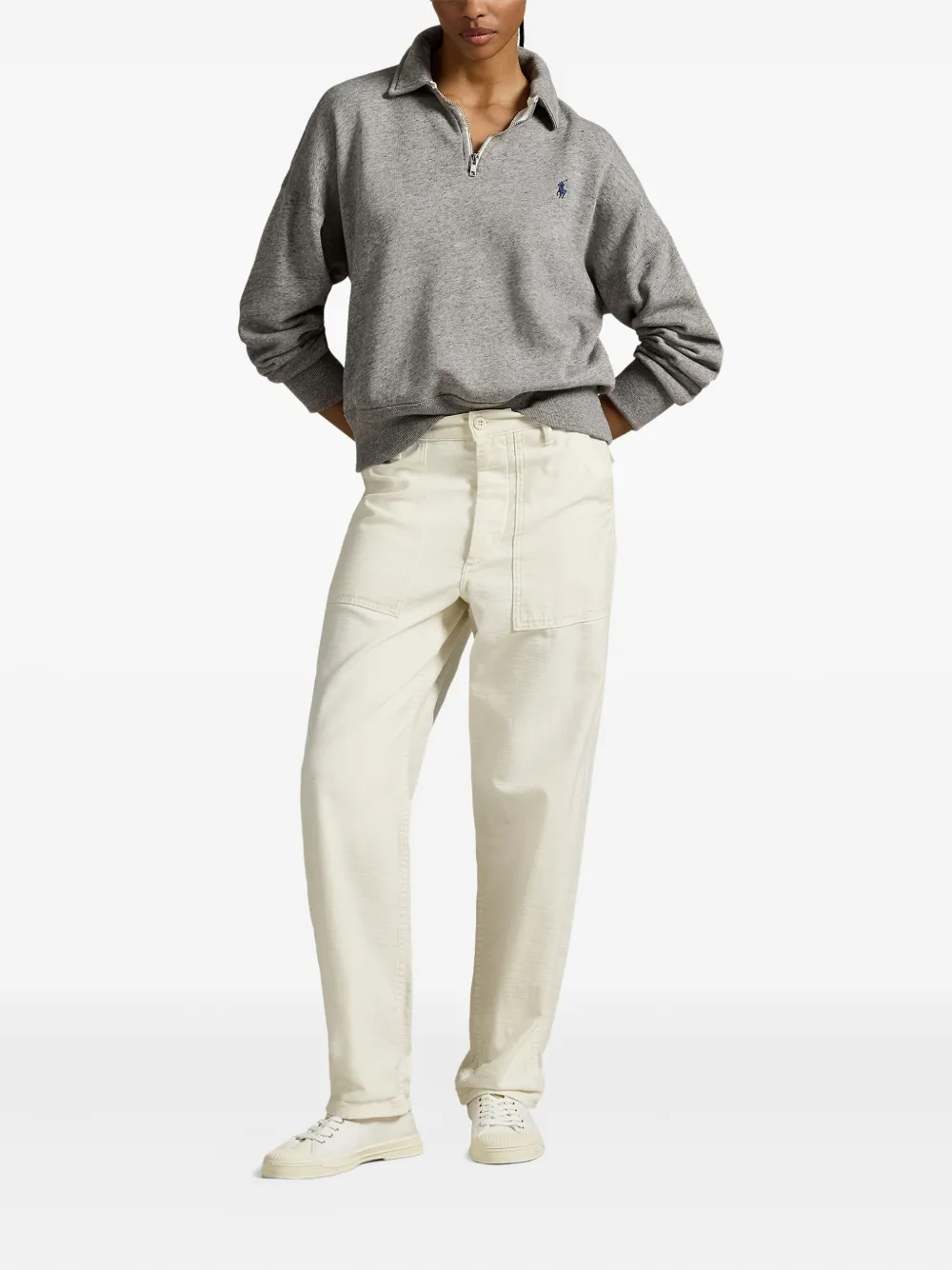 Polo Ralph Lauren Sweater met halve rits Grijs
