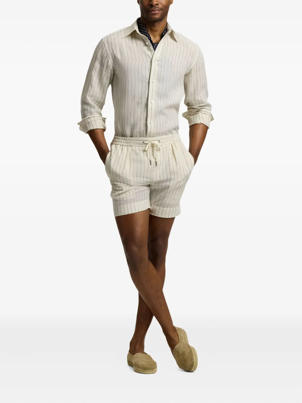 Ralph Lauren Purple Label Linnen overhemd Beige