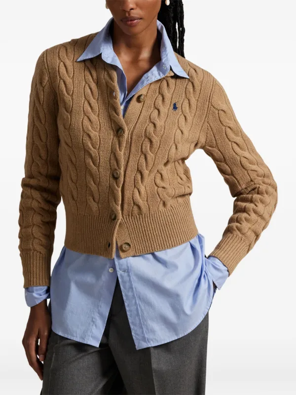 Polo Ralph Lauren ケーブルニット カーディガン | ブラウン | FARFETCH JP