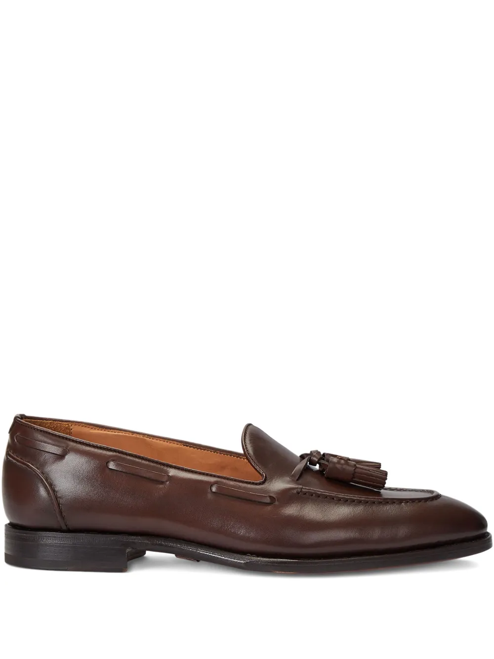 Ralph Lauren Luther Tassel Leather Loafers In Brown