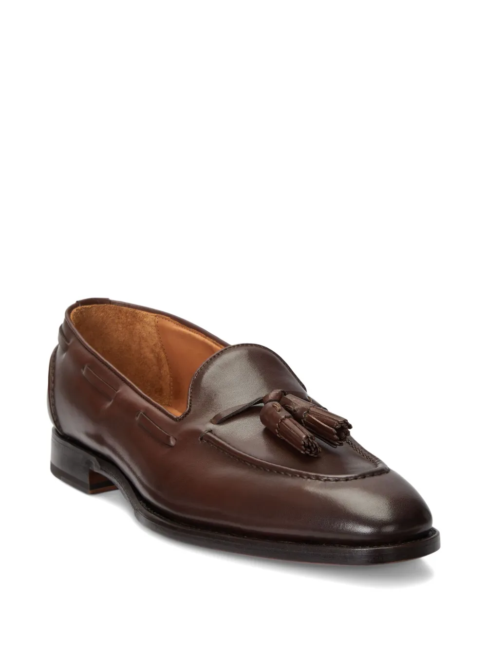 Ralph Lauren Purple Label Luther leren loafers met kwastje - Zwart